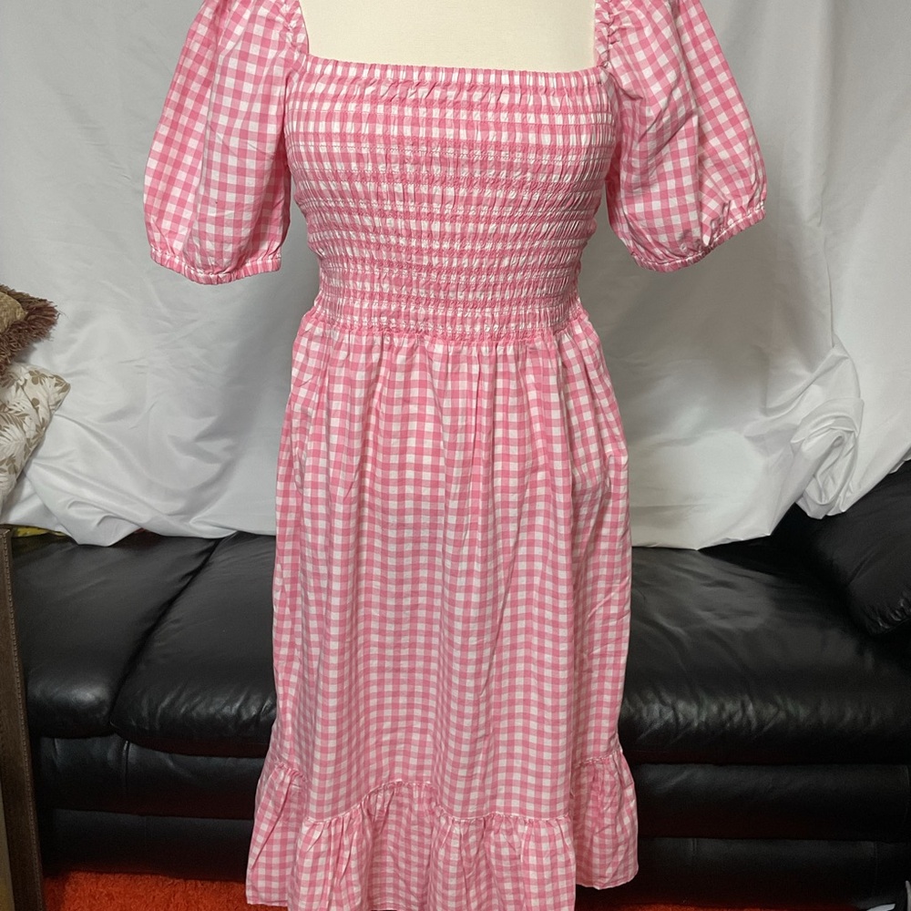 The Children's Place Pink Gingham Midi Dress
